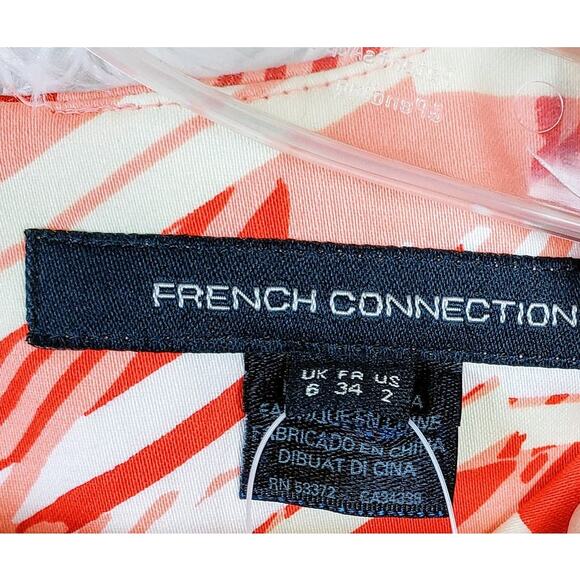 French Connection Casablanca Cotton Sunrise Printed Dress 2 NEW - Picture 3 of 7